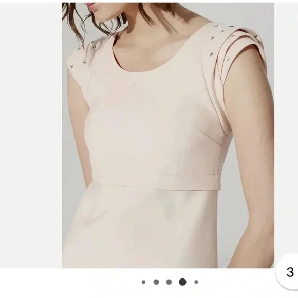 Maje pink blush diamante Rosita shift dress - Picture 3 of 11